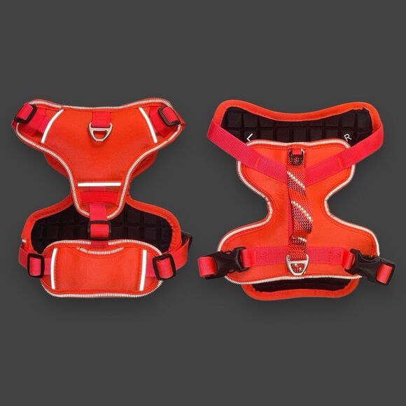 Arcadia Trail Neoprene Comfort Reflective Adjustable Dog Harness Sz Small Orange - Picture 3 of 6